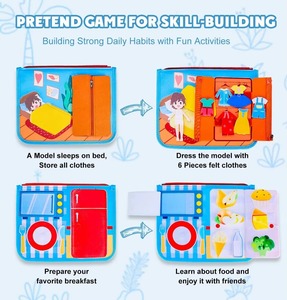 Nuovo aggiornamento Montessori autismo giocattolo sensoriale morbido tessuto in feltro blu attività di apprendimento si è sentito occupato a bordo con alfabeto animale - Product Image 3