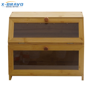 Caja de pan de bambú multifuncional de gran capacidad para almacenamiento de aperitivos, caja grande de madera para el hogar, sala de estar, cocina, caja de almacenamiento de alimentos - Product Image 1