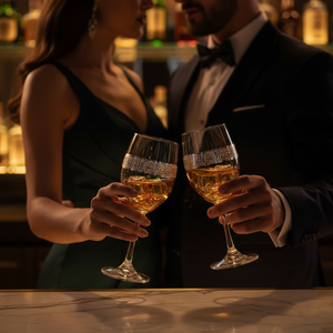 Set di vetro di lusso con bordo in oro <span class=keywords><strong>e</strong></span> argento elegante bicchiere di <span class=keywords><strong>vino</strong></span> <span class=keywords><strong>e</strong></span> <span class=keywords><strong>acqua</strong></span> in cristallo senza piombo per uso di nozze <span class=keywords><strong>e</strong></span> banchetti - Product Image 2