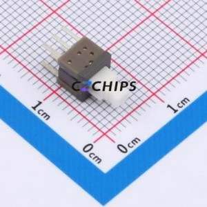 2011000102 Push Button Switch DIP-6P Switch Single Pole Single Throw - Normally Open Self-Locking Square Button Through Hole - Product Image 1