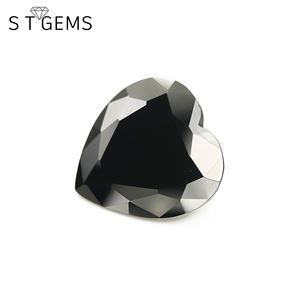 Piedras de cristal sintético, cristal negro, corte de corazón, <span class=keywords><strong>precio</strong></span> barato, gran oferta - Product Image 3