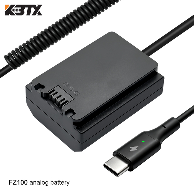 For Sony NP-FZ100 USB-C DC Coupler Dummy Battery Fit Sony A7M4 A7S3 A7C ZV-E1 A6600 Live Stream Camera Power Supply