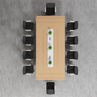Tiroirs design 2023 personnalisés Mobilier de bureau Table de conférence de forme ovale en bois Bureau pour salle de conférence