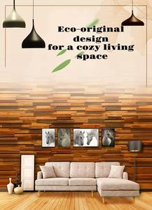 無垢材船モザイクモダンTV背景壁ログ装飾ボード隠し扉内装壁ホテルレストラン - Product Image 2