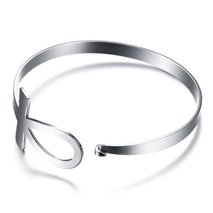 Custom Egyptian <strong>Jewelry</strong> Gold Plated Silver Open Stainless Steel <strong>Ankh</strong> Cross Bracelets Bangle Key of Life Cuff Bracelet for Women - Product Image 1