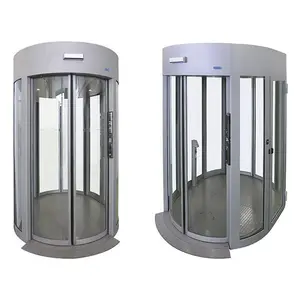 Excellent Systems Automatic Induction Curved Double Door Security Check Sliding Glass Entrance Arc AB Interlock Door