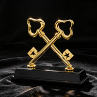 Trophée Croix d'Or en Alliage de Zinc, Design Moderne, Gravure Laser Personnalisée, Haute Qualité, Plusieurs Tailles, pour l'Honneur des Entreprises Immobilières
