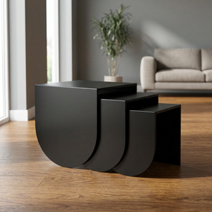 High Quality Set of 3 Modern Metal Accent Side <b>Tables</b> Unique Design with <b>Foldable</b> Feature for Living Room & Home Furniture - Product Image 4