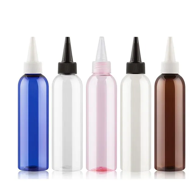 60 ml 100 ml 150 ml 200 ml PET Trasparente Twist Top Cap Applicatore Mini Spremere Bottiglia per Olio Per Capelli