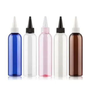 60 ml 100 ml 150 ml 200 ml Clear PET Twist Top Cap Applicator Mini Squeeze Bottle for Hair Oil