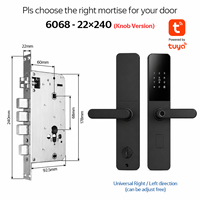 Serrure de porte intelligente avec poignée, contrôle à distance par application Tuya TTlock, biométrique, Wifi, serrure numérique TT Lock, serrure à empreintes digitales