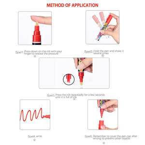 6 mini marqueurs de couleur en métal craie liquide brillante pour tableau noir Flash et tableau blanc pointe de pinceau plat pour l'écriture de papier - Product Image 5