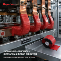 Ruban isolant auto-amalgamant en silicone Raychem MVFT-G-2-12 pour barres omnibus et appareillage de commutation de centres de données, sans suivi