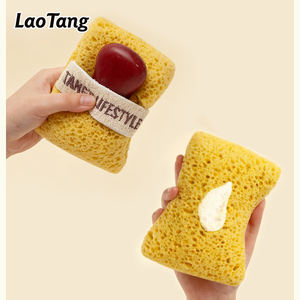 ليفة استحمام بسيطة لتقشير الجسم مع كيس بلاستيكي للنساء والرجال، إكسسوارات الاستحمام - Product Image 1