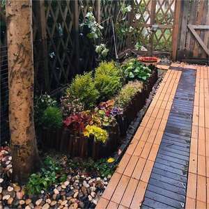 Baldosas de terraza impermeables de WPC para exteriores, de madera y plástico compuesto, entrelazadas. - Product Image 6