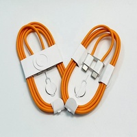 Cable de Carga para Teléfono Móvil con Cordón Trenzado de Nailon Color Naranja, Tipo C, 60W, USB C, para iPhone 1718, con Caja de Empaque