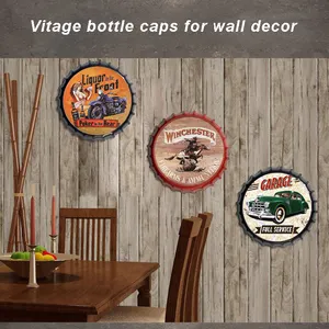 Bar Decoration Beer Bottle Cap Metal Tin Sign Factory Directly Sell Beer Bpttle Cap Tin Plate Decor With Many Custom Designs