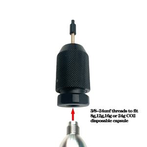 Adaptador de aguja de carga para recarga de CO2 con roscas de 3/8-24UNF, compatible con cápsulas de CO2 desechables de 8g, 12g, 16g o 24g - Product Image 2