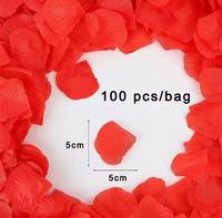 Hari Valentine 2026 100 PCS Kelopak Mawar Sutra Buatan Dekorasi Sentuhan Asli Sutra Satin Bunga Buatan untuk Pernikahan Romantis