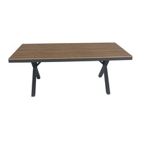 Lujo aluminio plástico madera jardín Patio muebles para cafetería al aire libre mesa de comedor conjunto patio granja apartamento hogar