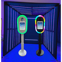 2026 Dslr Wooden Photo Booth ipad Photo Booth dengan Layar LCD Printer Portabel Nirkabel untuk Studio Pesta