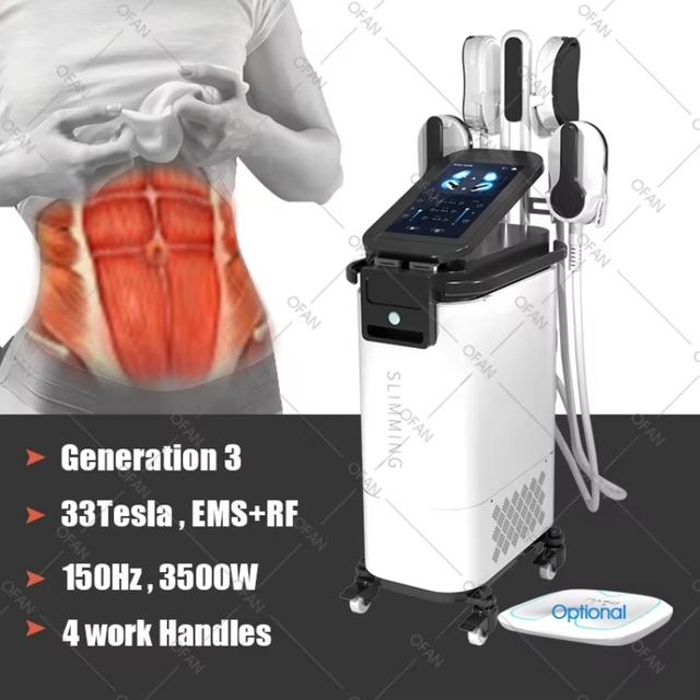 OFAN High Intensity 4-Handle EMS Muscle Stimulator with Standing Technology for Firming and Body Sculpting