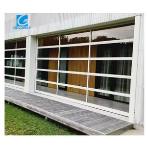 <span class=keywords><strong>Porte</strong></span> <span class=keywords><strong>de</strong></span> <span class=keywords><strong>garage</strong></span> sectionnelle pliante automatique en verre givré, portail piétonnier coulissant en hauteur 9x8 en alliage d'aluminium, antivol, design moderne, nouveauté - Product Image 4