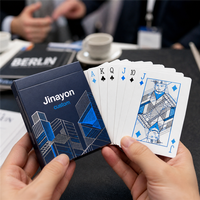Cartes à jouer promotionnelles personnalisées Jinayon pour salons professionnels, jeu de cartes en papier couché 300g avec vernis sélectif mat, cadeau de réseautage