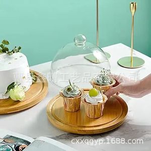 ถาดเค้กไม้ทรงกลมสีไม้ธรรมชาติสำหรับเสิร์ฟขนมในงานวันเกิด - Product Image 3