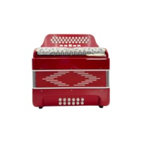 SEASOUND OEM JB3412D Golden Cup Accordéon Diatonique Professionnel Corps Rouge Celluloïde 34 Boutons 12 Basses 5 Enregistrements Blanc Doré