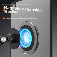 Support magnétique amovible en alliage d'aluminium avec rotation à 360 degrés, pliable et extensible, pour tablette et bureau.