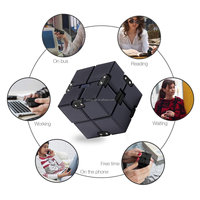 Infinity Magic Cube pour enfants et adultes Mini Gadget Spinner jouet Fidget meilleur pour le Stress et l'anxiété, soulage et tue le temps noir