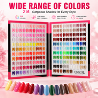 Kit professionnel de vernis à ongles gel UV en gros, haute pigmentation, 216 couleurs, 15 ml, pour salon, marque privée, OEM, ODM, personnalisé