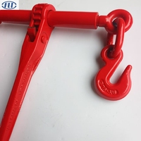 Attache-cargaison à cliquet 5/16"-3/8" ou 3/8"-1/2" pour fixer des charges lourdes sur un camion ou une remorque à plateau, rouge
