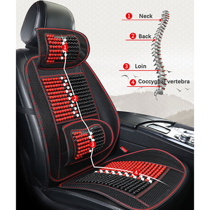 Xiangta OEM Factory, housse de siège de voiture en cuir PU de haute qualité, universelle, ensemble complet, perles en <span class=keywords><strong>bois</strong></span>, pour l'été - Product Image 5