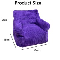 Fauteuil pouf pour adultes, adolescents et enfants, fauteuil pouf confortable et moelleux en velours côtelé avec rembourrage, canapé de sol pour salon