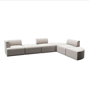 Ensemble de canapés modulaires en blocs de construction pour enfants, en tissu, éponge en mousse à haute élasticité avec accoudoirs pour garçons et filles - Product Image 4