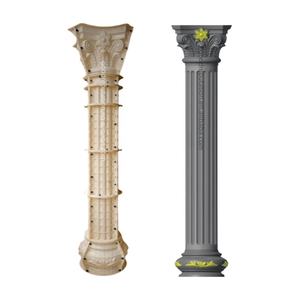 Nhiều kích cỡ vòng cổ điển dọc sọc xi măng bê tông khuôn mẫu đá Roman cột trụ cột - Product Image 4