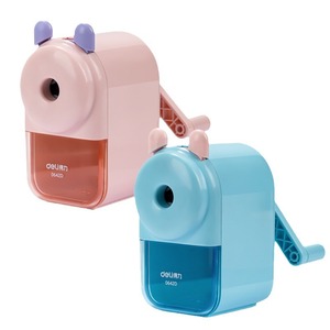 Deli Pencil Sharpener 0642D Manual Hand Crank For Kids School Use Pink With Large Diameter 12mm - Product Image 3