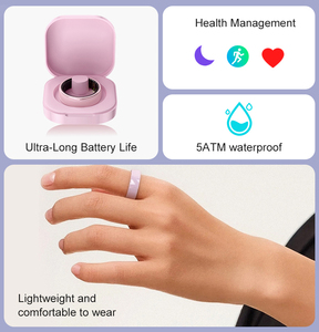 Anneaux intelligents personnalisés OEM pour couples, pour hommes et femmes, en céramique R12, suivi de la forme physique avec moniteur de fréquence cardiaque, oxymètre de sang, contrôle gestuel - Product Image 5