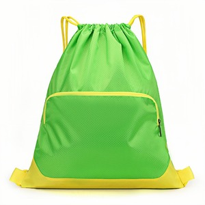 Luxury Custom Adult Travel Gym Swim <strong>String</strong> <strong>Bags</strong> Water Resistant with Printed Logo Zipper Pocket Black Drawstring <strong>Bag</strong> With Straps - Product Image 3