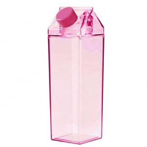 Custom Logo 500Ml 750Ml 1000Ml Drinkware <b>Clear</b> Milk Box <b>Bottle</b> Reusable Transparent Acrylic Milk Carton <b>Water</b> <b>Bottle</b> - Product Image 5