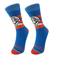 HY-4801 Logo personnalisé JACQUARD dessin animé Mario chaussettes Long Tube bonneterie Couples tricoté adultes bas hommes et femmes chaussettes