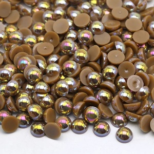 Perlas planas de plástico de 2mm, de alta calidad, Color AB, Media perla redonda, joyería para uñas - Product Image 5