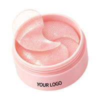Patchs pour les yeux en gelée en pot, personnalisables avec logo, infusés au PDRN, collagène, peptides de thé vert et Centella, raffermissants et apaisants, en tissu quadrillé