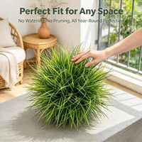Bantal Rumput Buatan Hijau Sedang 38cm, Rumput Tiruan untuk Hiasan Meja, Planta Artificial Para Sala Decor
