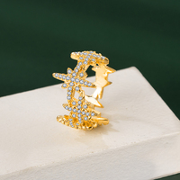 Bague en zircon de luxe pour femmes, nouvelle bague 8 étoiles, de haute qualité, plaqué cuivre, bijoux en or 18K, à la mode, 2020