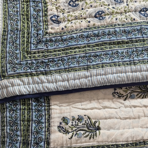 Edredón indio Kantha Patchwork estilo Vintage tamaño Queen algodón KanthaQuilt suave Reversible manta de invierno para USO HOTELERO - Product Image 1