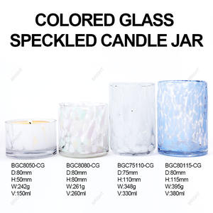 新款香薰蜡烛独特的斑点外墙玻璃容器150毫升260毫升330毫升380毫升派对玻璃蜡烛罐 - Product Image 6