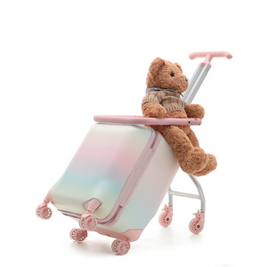 Valise à roulettes pour enfant, bagage à main enfant, valise enfant à cheval avec roues silencieuses pour les voyages - Product Image 2
